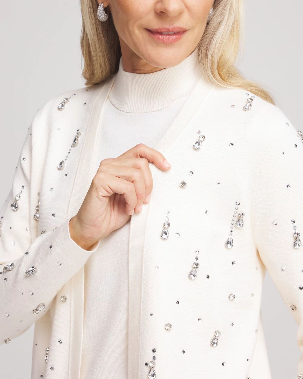 メーカー直売 - 人気ランキング Embellished Long-sleeve Chico's | Cardigan カーディガン